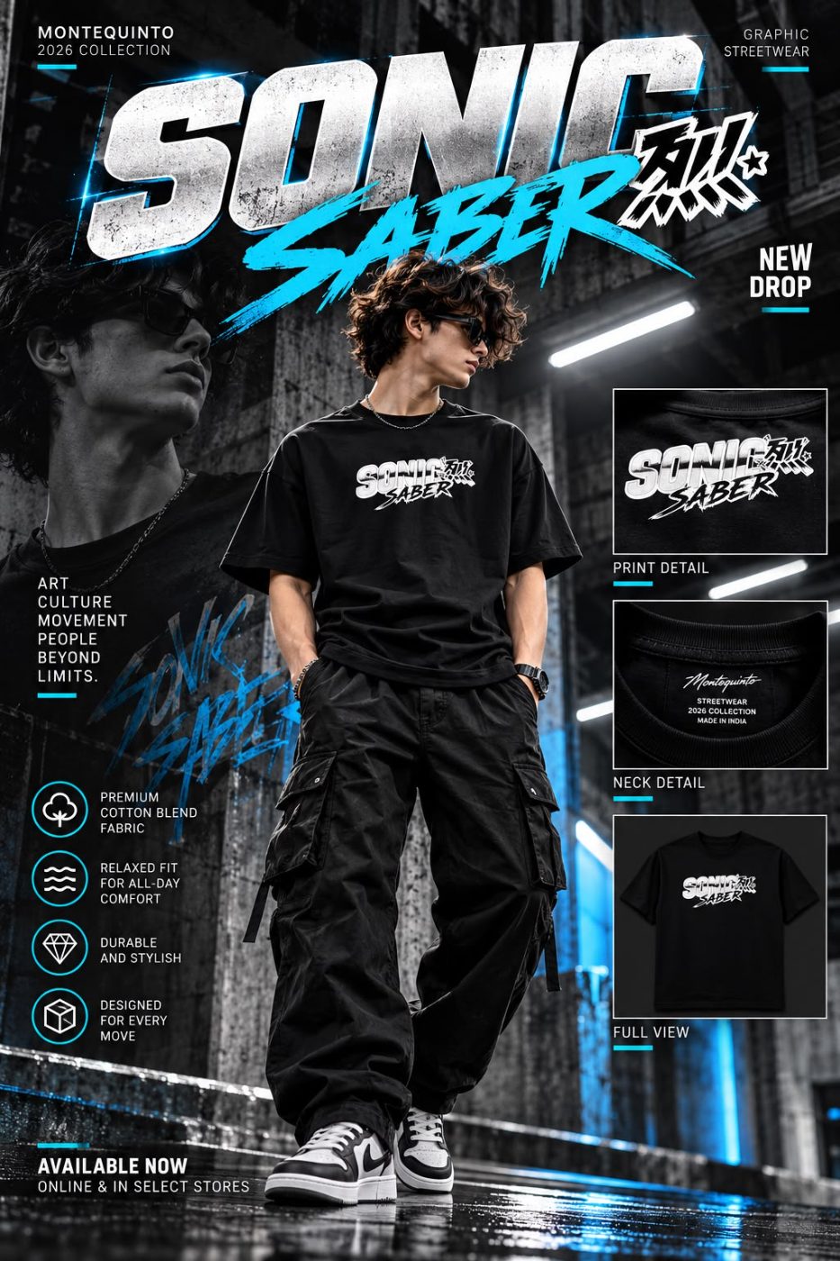 FRONT AND BACK PRINT OVERSIZED T-SHIRT