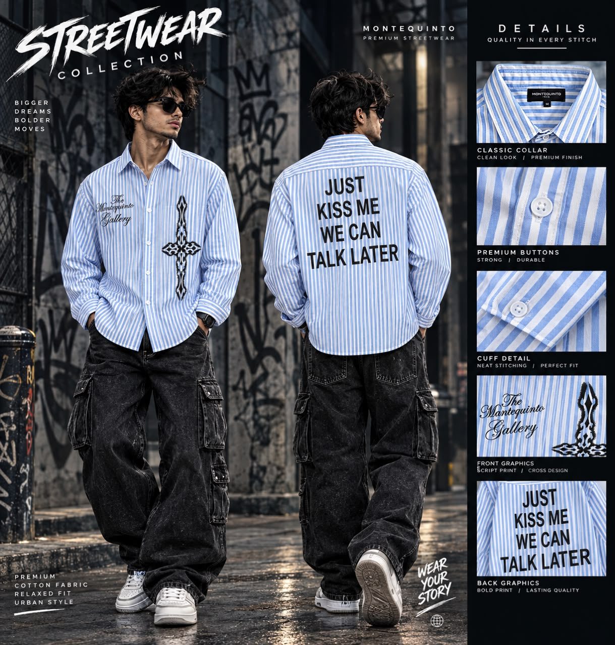 OVERSIZED FRONT AND BACK PRINT FULL SLEEVES SHIRT