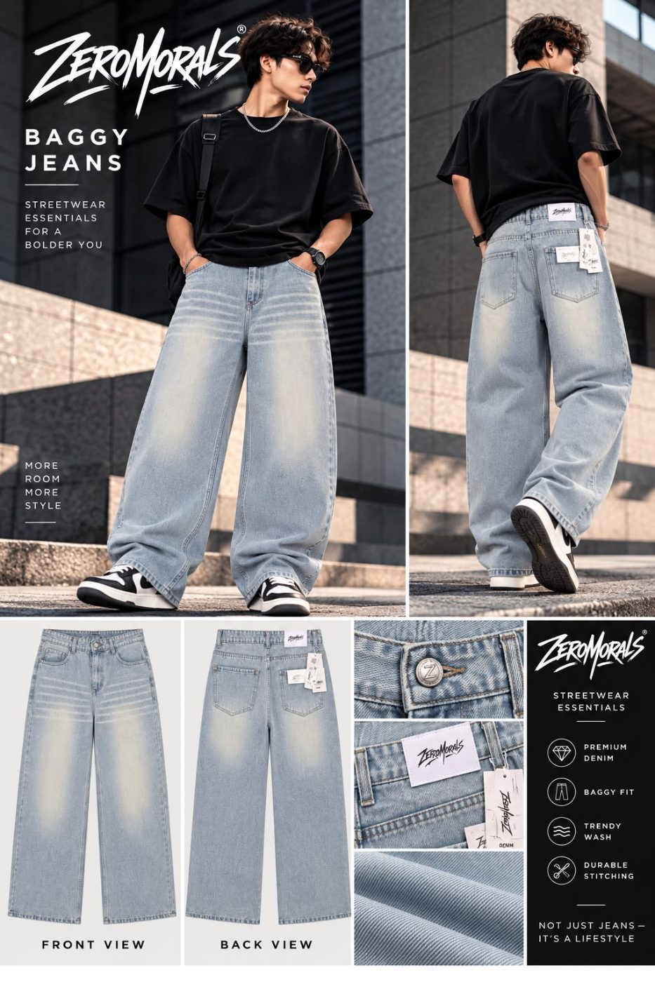 BAGGY WIDE LEG JEANS