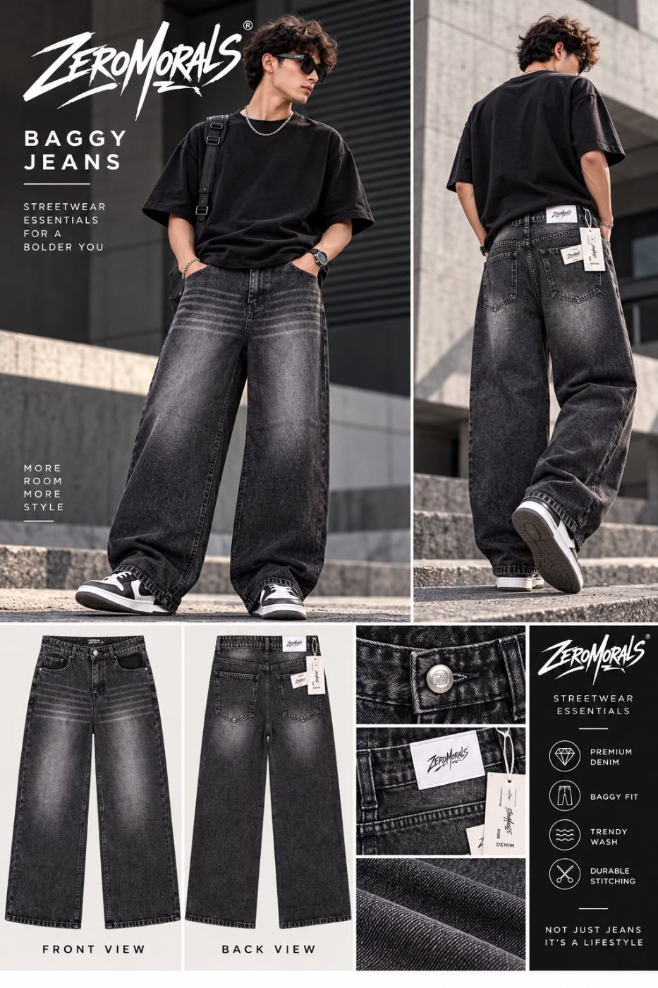 BAGGY WIDE LEG JEANS