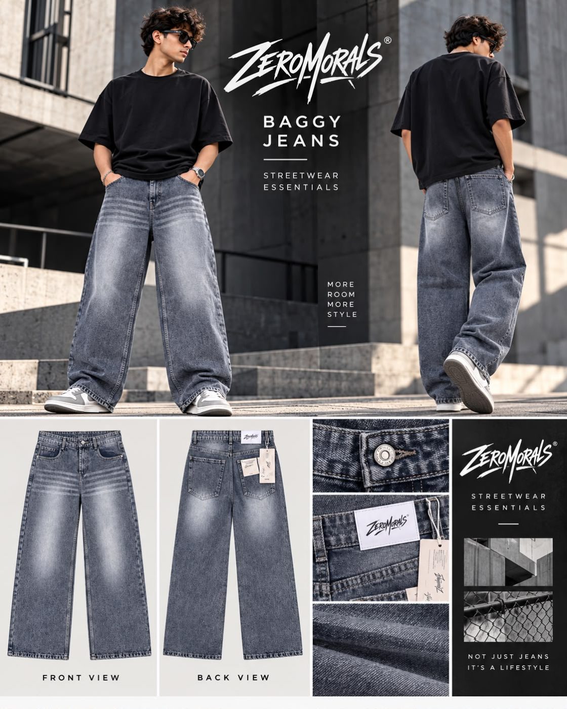 BAGGY WIDE LEG JEANS