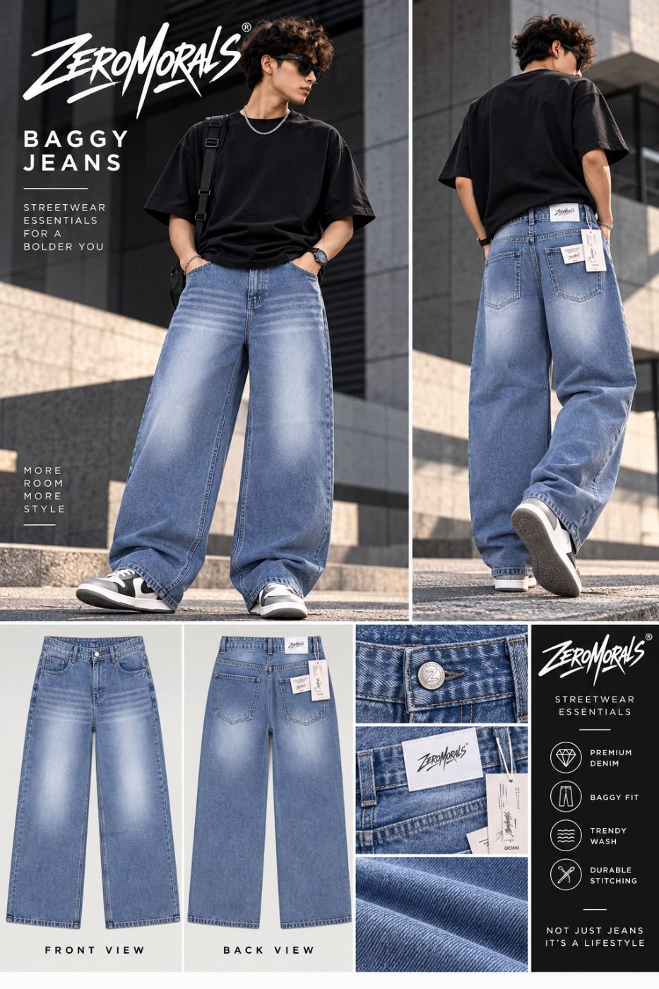 BAGGY WIDE LEG JEANS
