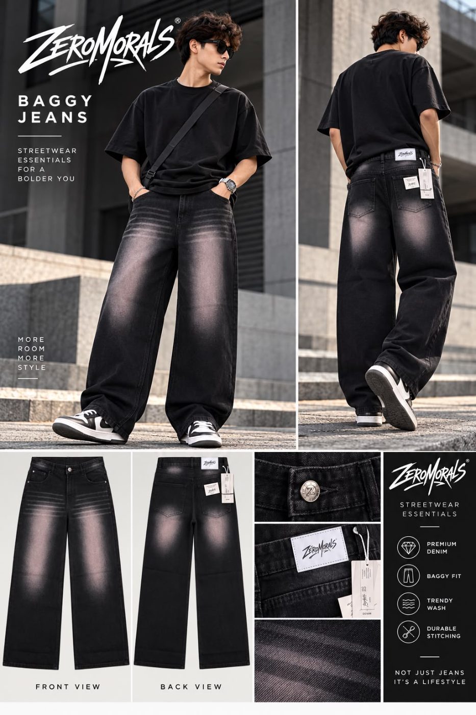 BAGGY WIDE LEG JEANS