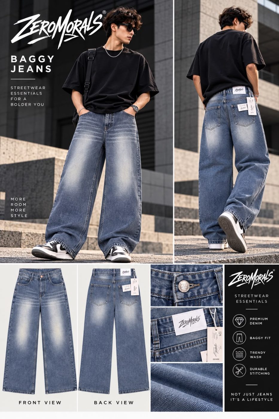 BAGGY WIDE LEG JEANS
