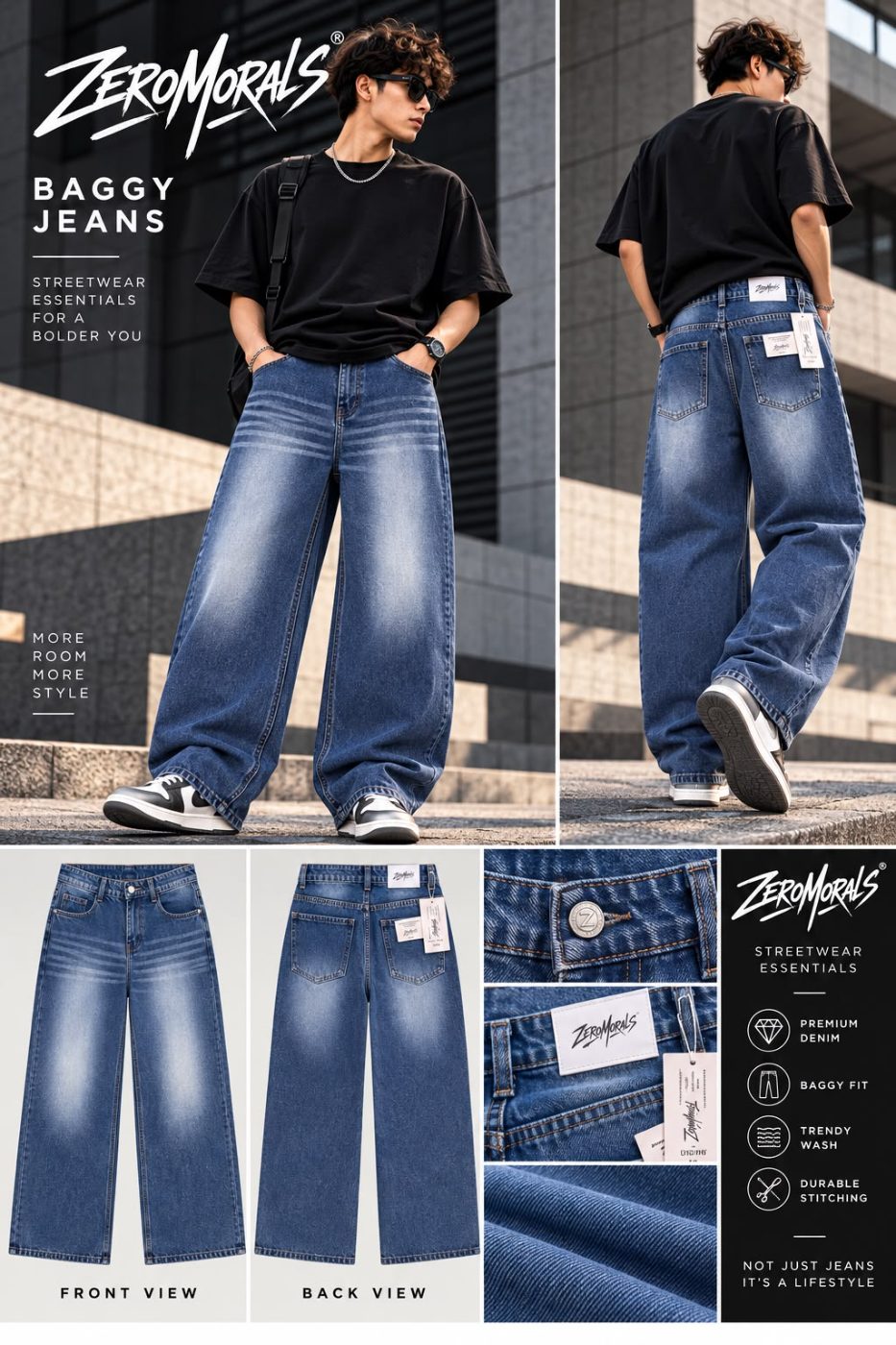 BAGGY WIDE LEG JEANS